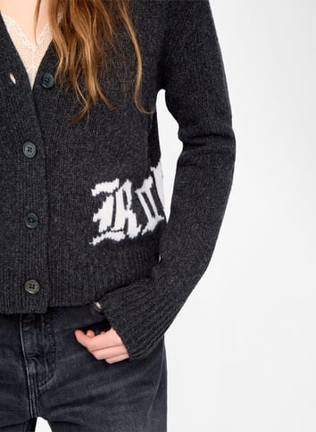 Cardigan col V boutonné en laine ZADIG&VOLTAIRE Gris